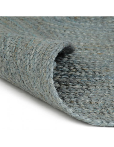 Tappeto Lavorato a Mano in Juta Rotondo 150 cm Verde Oliva