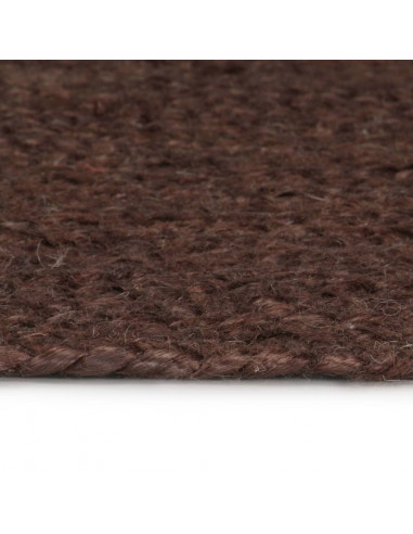 Tappeto Lavorato a Mano in Juta Rotondo 90 cm Marrone