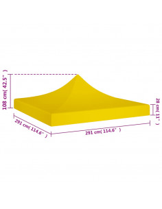 Tetto per Tendone per Feste 3x3 m Giallo 270 g/m²