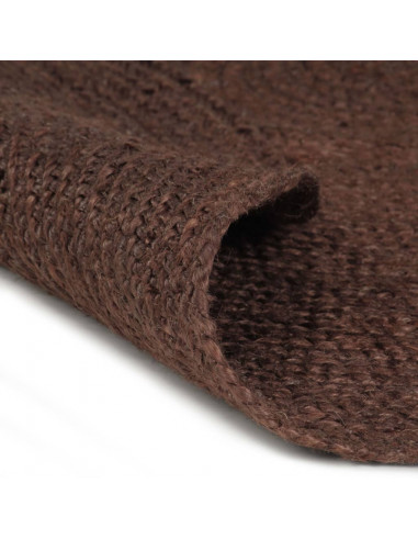 Tappeto Lavorato a Mano in Juta Rotondo 120 cm Marrone