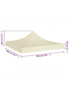 Tetto per Tendone per Feste 2x2 m Crema 270 g/m²