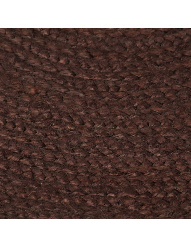 Tappeto Lavorato a Mano in Juta Rotondo 120 cm Marrone