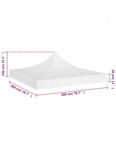 Tetto per Tendone per Feste 2x2 m Bianco 270 g/m²