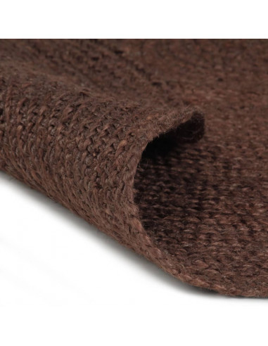 Tappeto Lavorato a Mano in Juta Rotondo 150 cm Marrone