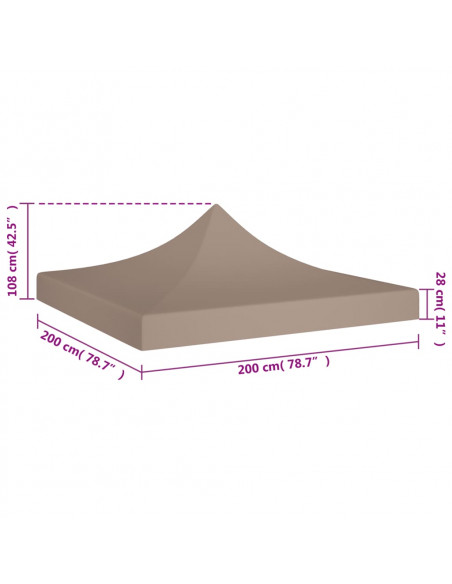 Tetto per Tendone per Feste 2x2 m Grigio Talpa 270 g/m²
