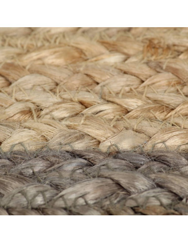 Tappeto Lavorato a Mano in Juta con Bordo Grigio 120 cm