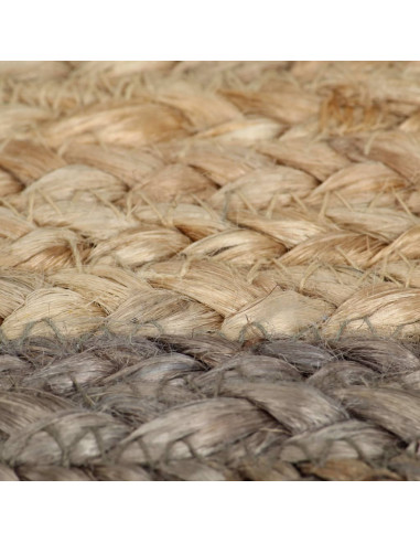 Tappeto Lavorato a Mano in Juta con Bordo Grigio 150 cm