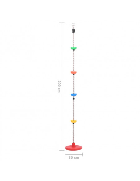 Fune da Arrampicata Oscillante con Piattaforme e Disco 200 cm