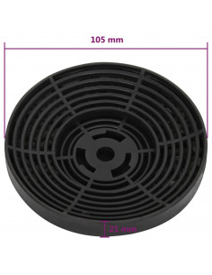 Filtri a Carbone per Cappa 2 pz Nero