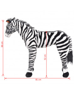Zebra in Peluche in Piedi Nera e Bianca XXL