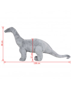 Dinosauro Brachiosaurus in Peluche in Piedi Grigio XXL