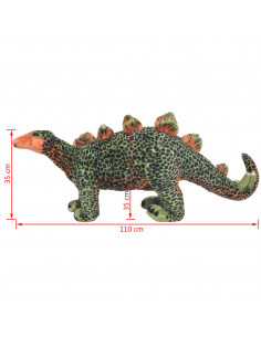 Dinosauro Stegosaurus in Peluche in Piedi Verde e Arancione XXL