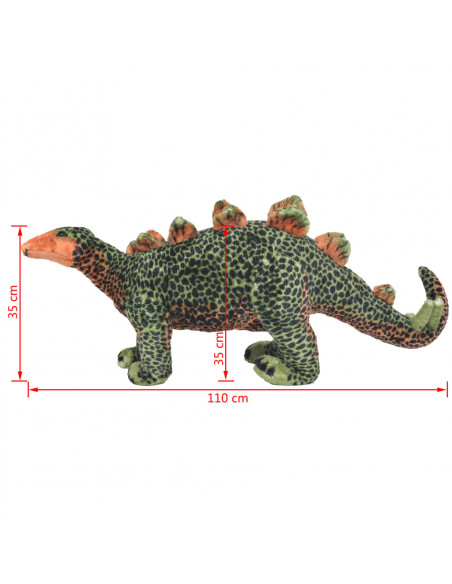 Dinosauro Stegosaurus in Peluche in Piedi Verde e Arancione XXL