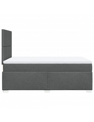 Giroletto a Molle con Materasso Grigio Scuro 120x190cm Tessuto