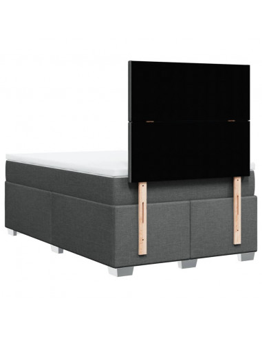 Giroletto a Molle con Materasso Grigio Scuro 120x190cm Tessuto