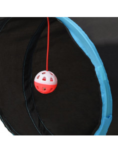 Tunnel per Gatti a S Nero e Blu 122 cm Poliestere