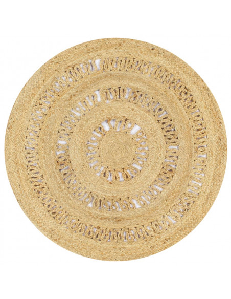 Tappeto Lavorato a Mano in Juta Intrecciata 90 cm