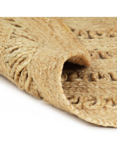 Tappeto Lavorato a Mano in Juta Intrecciata 120 cm