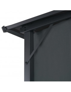 Gazebo con Tende in Alluminio 4x3x2,6 m Nero