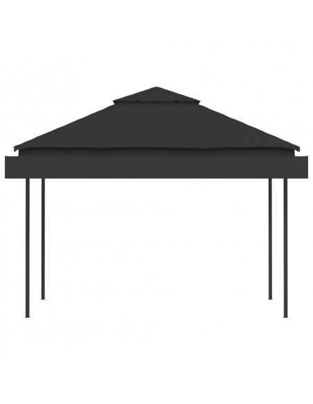 Gazebo Tetto Doppio Estendibile 3x3x2,75 m Antracite 180 g/m²