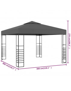 Gazebo da Giardino 3x3 m Antracite