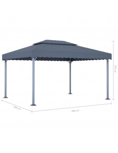 Gazebo 400x300 cm Antracite Alluminio