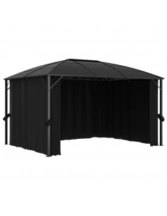 Gazebo con Tende 400x300x265 cm Antracite