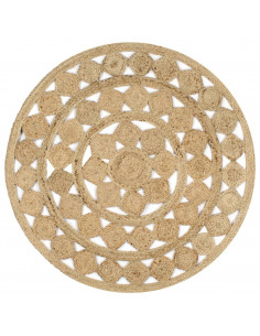 Tappeto Lavorato a Mano in Juta Intrecciata 120 cm