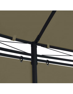 Gazebo con Tende 520x349x255 cm Grigio Talpa 180 g/m²