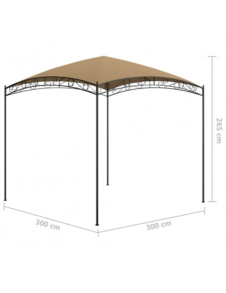 Gazebo 3x3x2,65 m Grigio Talpa 180 g/m²