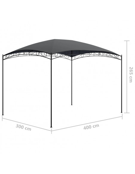 Gazebo 3x4x2,65 m Antracite 180 g/m²