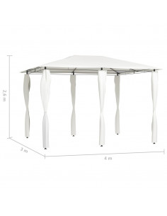 Gazebo con Montanti Rivestiti 3x4x2,6 m Crema 160 g/m²