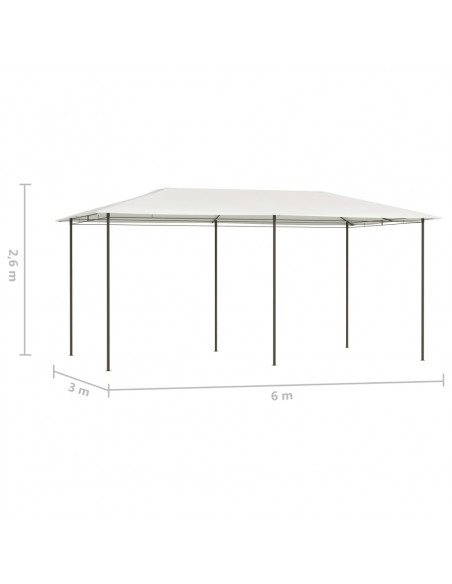 Gazebo 3x6x2,6 m Crema 160 g/m²