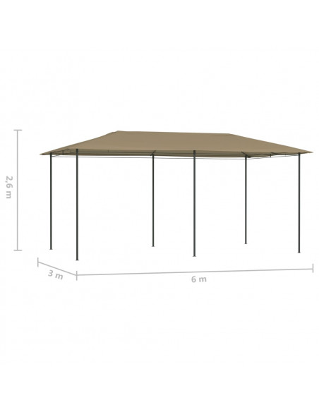 Gazebo 3x6x2,6 m Grigio Talpa 160 g/m²
