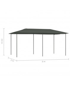 Gazebo 3x6x2,6 m Antracite 160 g/m²