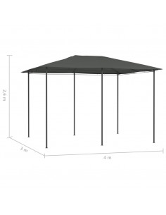 Gazebo 3x4x2,6 m Antracite 160 g/m²