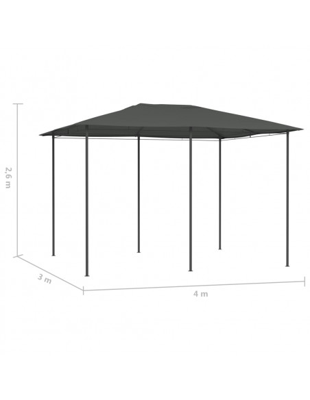 Gazebo 3x4x2,6 m Antracite 160 g/m²