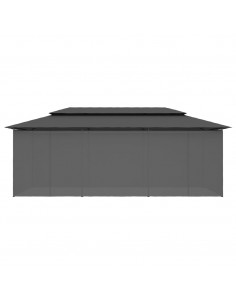 Gazebo con Tende 600x298x270 cm Antracite