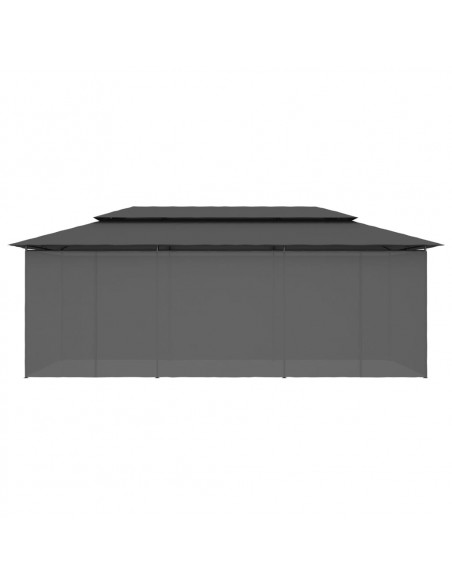Gazebo con Tende 600x298x270 cm Antracite