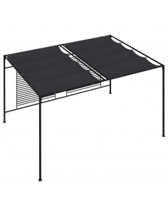 Gazebo con Tetto Retrattile 4x3x2,3 m Antracite 180 g/m²