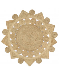 Tappeto Lavorato a Mano in Juta Intrecciata 120 cm