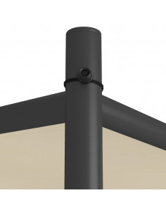 Gazebo Beige 3x3 m 180 g/m² Tessuto e Acciaio