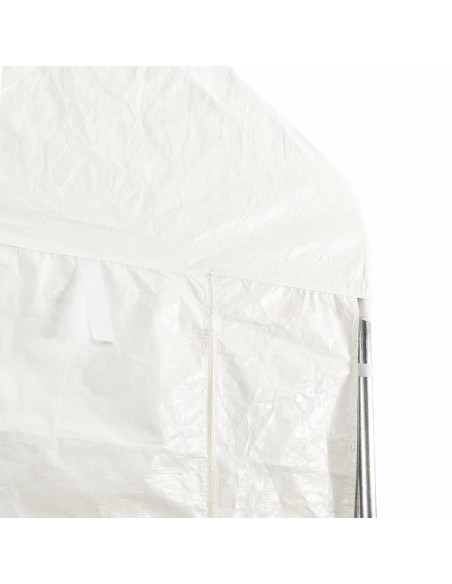 Gazebo con Tetto Bianco 8,92x2,28x2,69 m in Polietilene