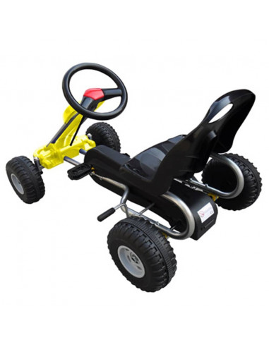 Go Kart Cavalcabile a Pedali Giallo
