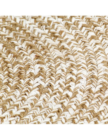 Tappeto Artigianale in Juta Bianco e Naturale 150 cm