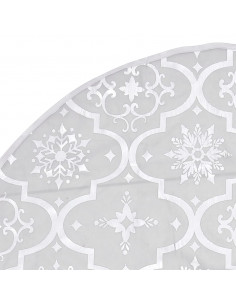 Gonna Albero Natale Raffinata con Calza Bianca Tessuto 122 cm