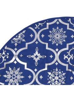 Gonna Albero Natale Raffinata con Calza Blu Tessuto 122 cm