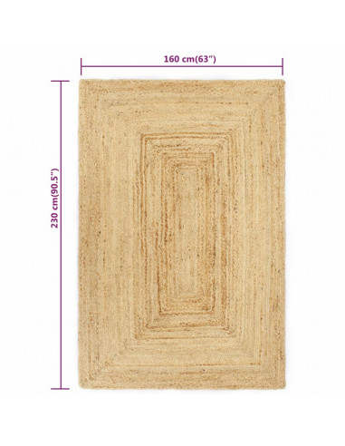 Tappeto Artigianale in Juta Naturale 160x230 cm