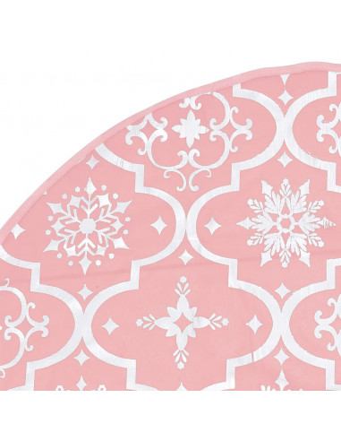 Gonna Albero Natale Raffinata con Calza Rosa Tessuto 90 cm
