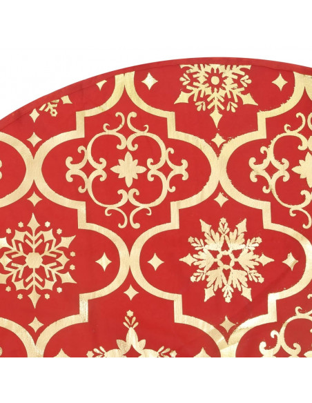 Gonna Albero Natale Raffinata con Calza Rosso Tessuto 150 cm